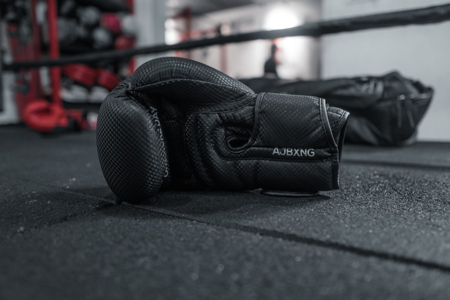Boxing gloves and pads
